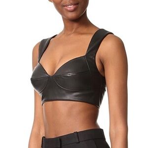 RUBIN SINGER Faux Leather Bra Crop Top